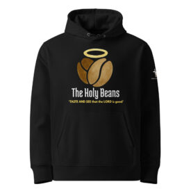 unisex-essential-eco-cruiser-2.0-hoodie-black-front-69dd265e8a577.jpg The Holy Beans Hoodie - Black